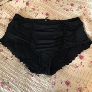 Scalloped Edge High Waisted Bikini Bottoms